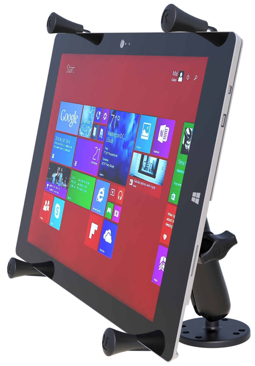 RAM-B-101-C-UN11U Ram Mount X-Grip Set 12-13 Zoll Tablets - 2 mal Round Base, B-Arm lang Aluminium 1