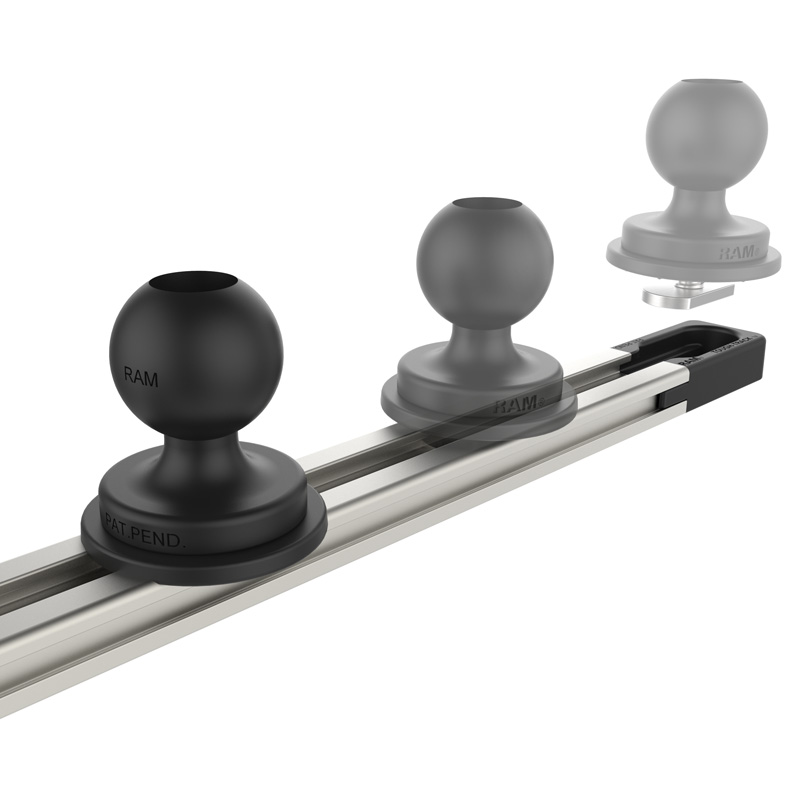 RAM-TRACK-EXA-9U Tough-Track Schiene 9 Zoll - Aluminium, Endkappen 6