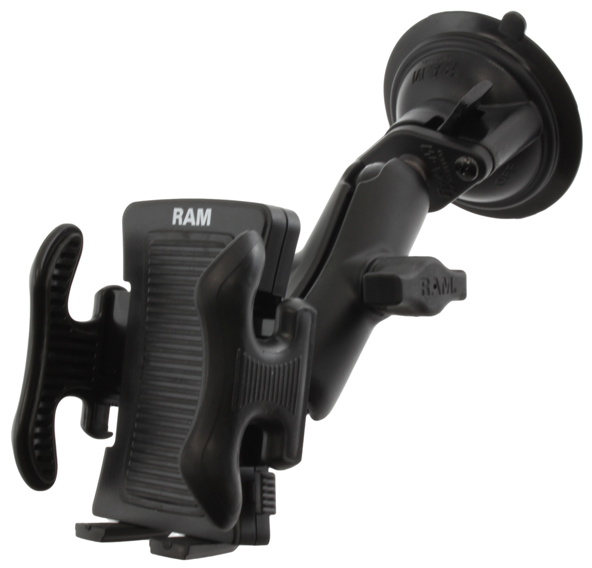 RAM-B-166-UN5U Gefederte Smartphone-Halteschale mit Twist-Lock Saugnapfbasis 1