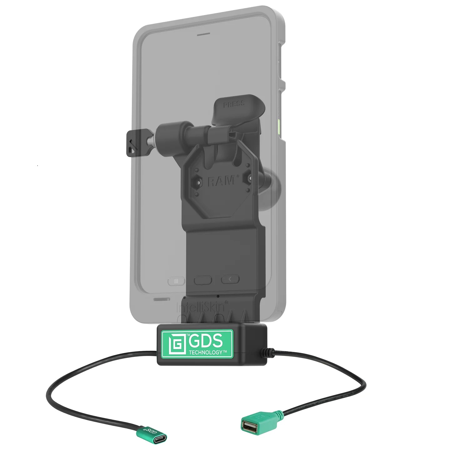 GDS Uni-Conn Power Dock USB-C en USB-A met slot links voor Galaxy Tab