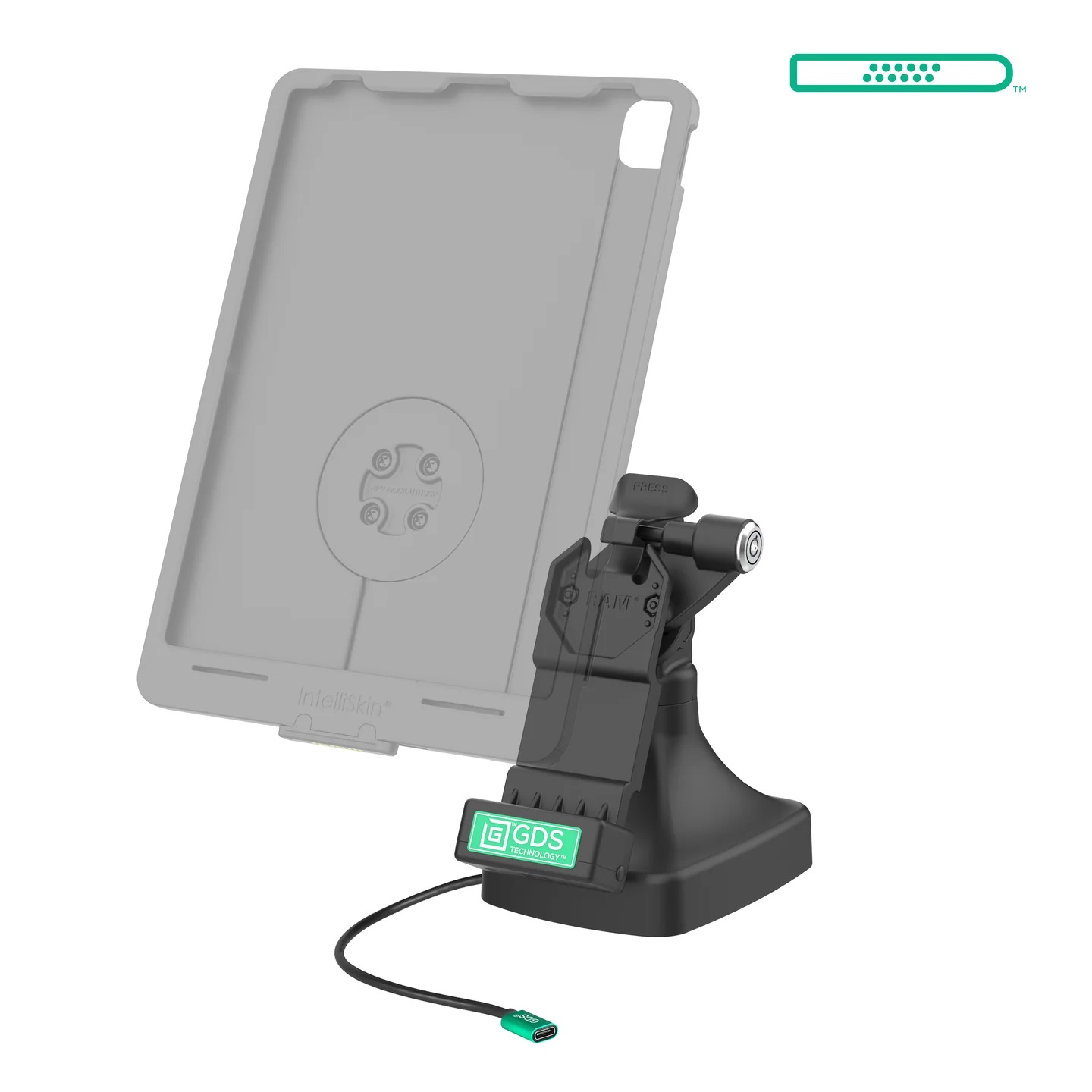 RAM-GDS-DOCKLR-D14-U1C-2A GDS® Uni-Conn™ Ladedock mit Power Single USB-C & Data 2 x USB-A, abschließbar 2