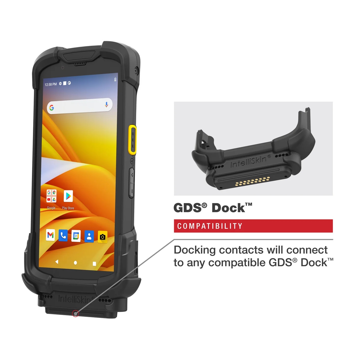 RAM-GDS-SKIN-ZE35-NG GDS IntelliSkin Next Gen für Zebra TC73/78 - untere D Shaped Pogo Pads 6
