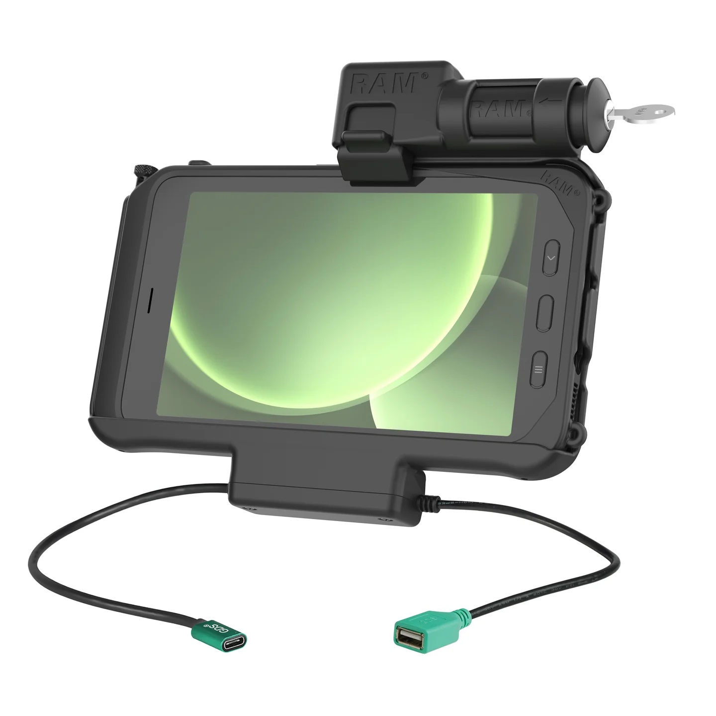 RAM-HOL-SAM58CPKL-1AU EZ-Roll'r™ USB-C Ladedock für Samsung Tab Active 5/3/2 - Data USB-A, mit Schloss 1