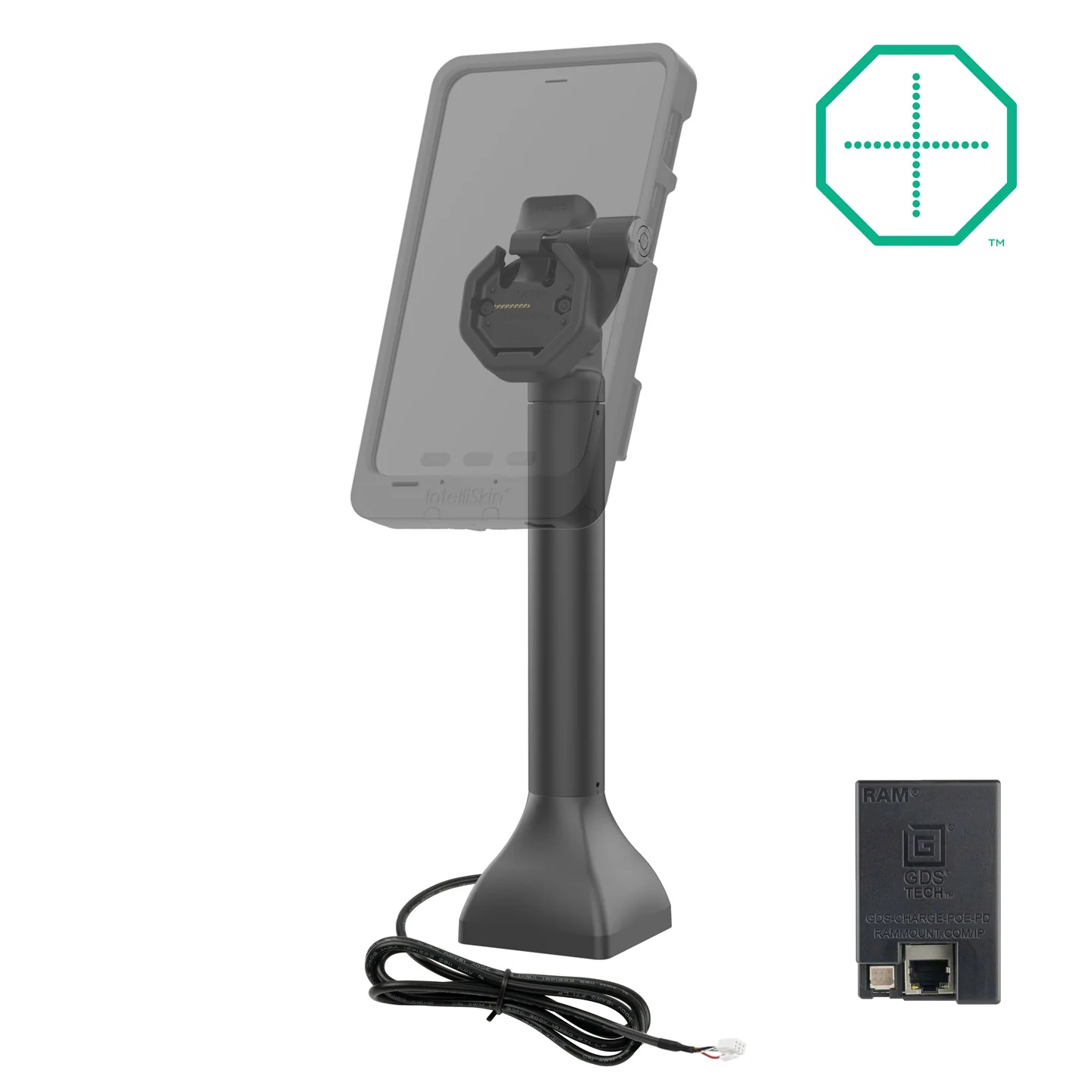 RAM-GDS-DOCKLR-D11-14-U3E GDS® Uni-Conn™ Pedestal Dock 14" , abschließbar, mit PoE 0