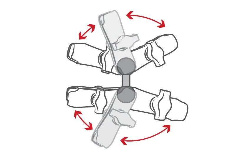 RAM-A-230U Doppel-A-Kugel-Adapter aus Aluminium 3