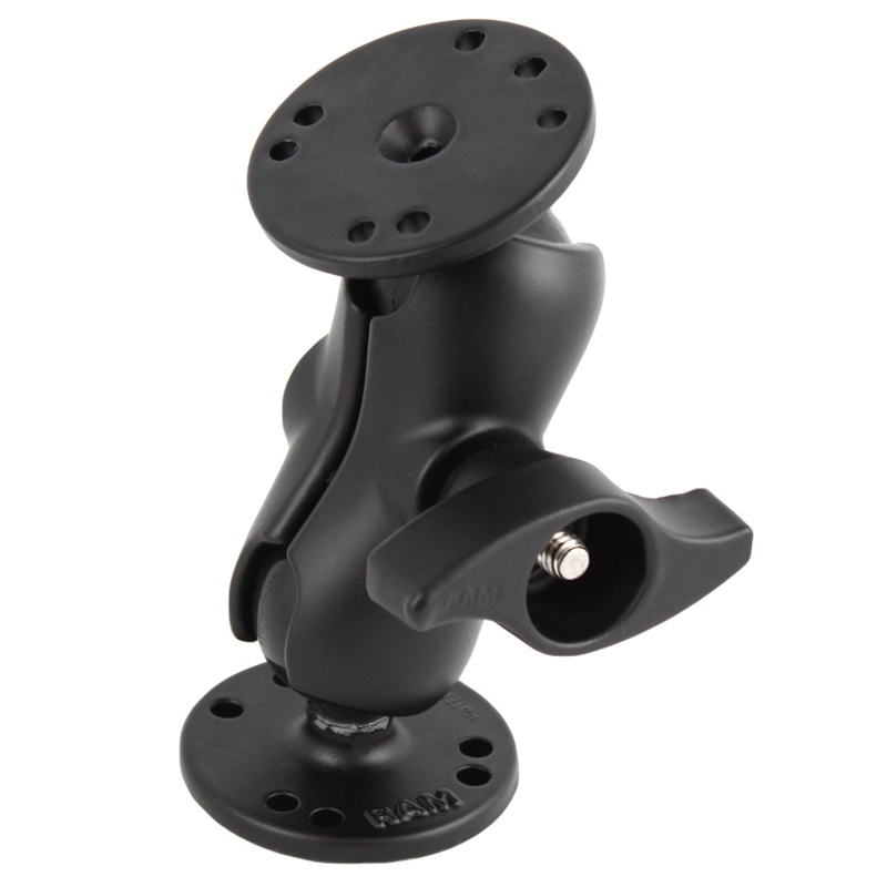 RAM-101MU-B Ram Mount C-Arm kurz aus Aluminium mit Metallflügelschraube und 2 mal Round Base 1