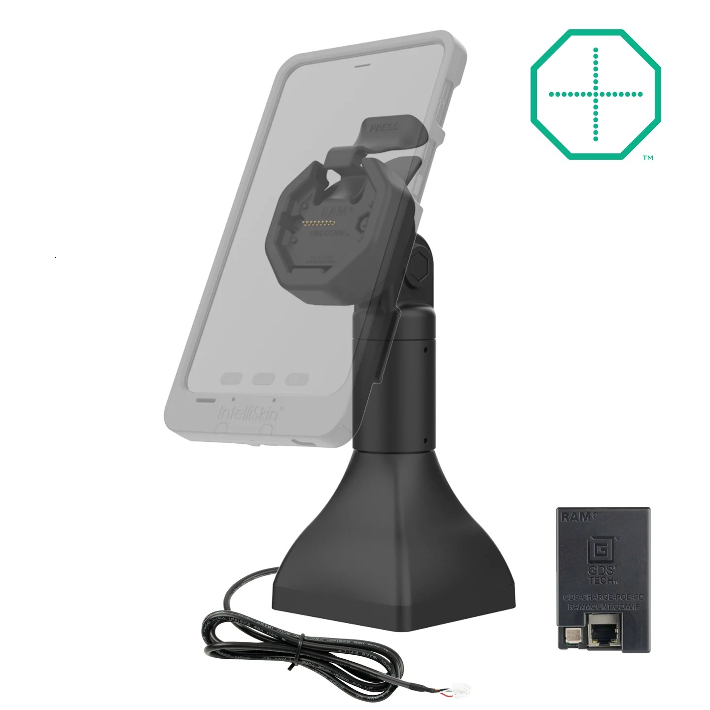 RAM-GDS-DOCK-D11-7-U3E GDS® Uni-Conn™ Pedestal Dock 7", mit PoE 1