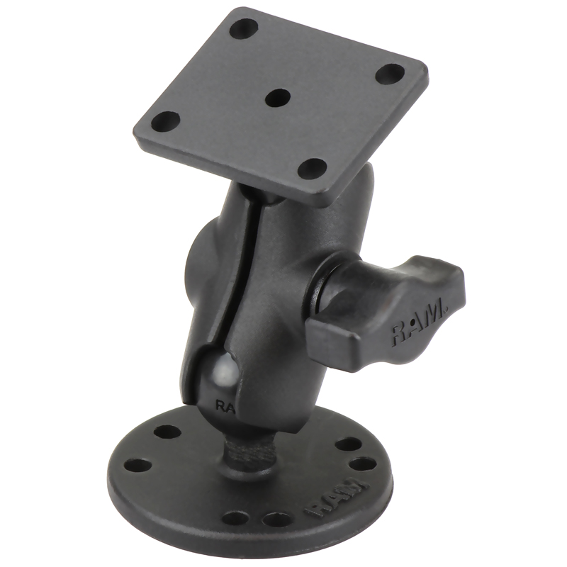 RAM-B-139U-A Double Ball Mount mit Square Base und Round Base (kurz) 1