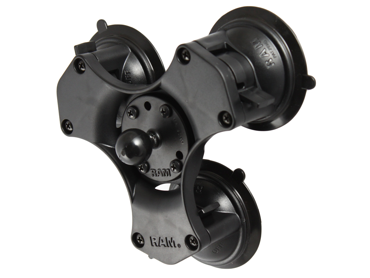 RAP-B-365-224-1U Ram Mount Twist-Lock Dreifach-Saugnapfbasis mit B-Kugel 1