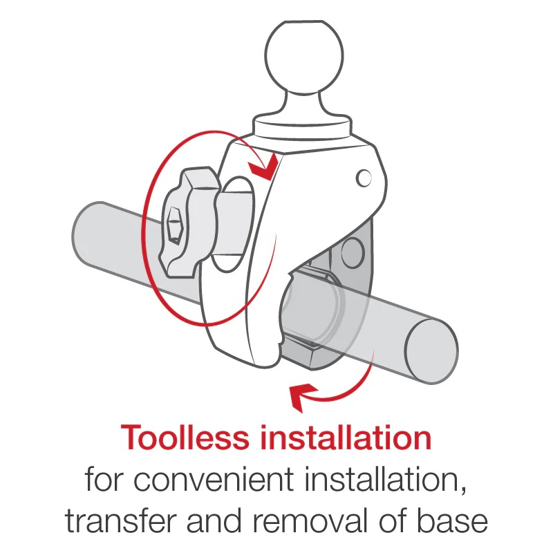 RAP-401-202U C-Arm-Basisset mittllang - Tough-Claw Halteklammer groß, Round Base C-Kugel 7