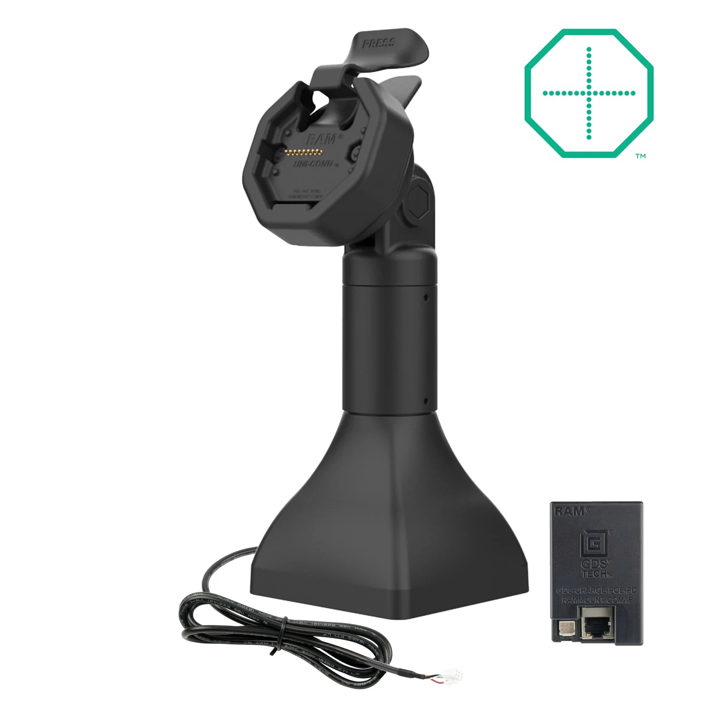 RAM-GDS-DOCK-D11-7-U3E GDS® Uni-Conn™ Pedestal Dock 7", mit PoE 2