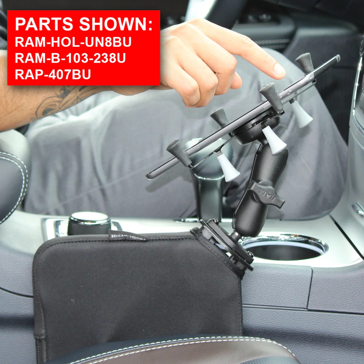 RAP-B-407-UN10U Tough-Wedge mit large X-Grip Universalhalteklammer für große Smartphones 11