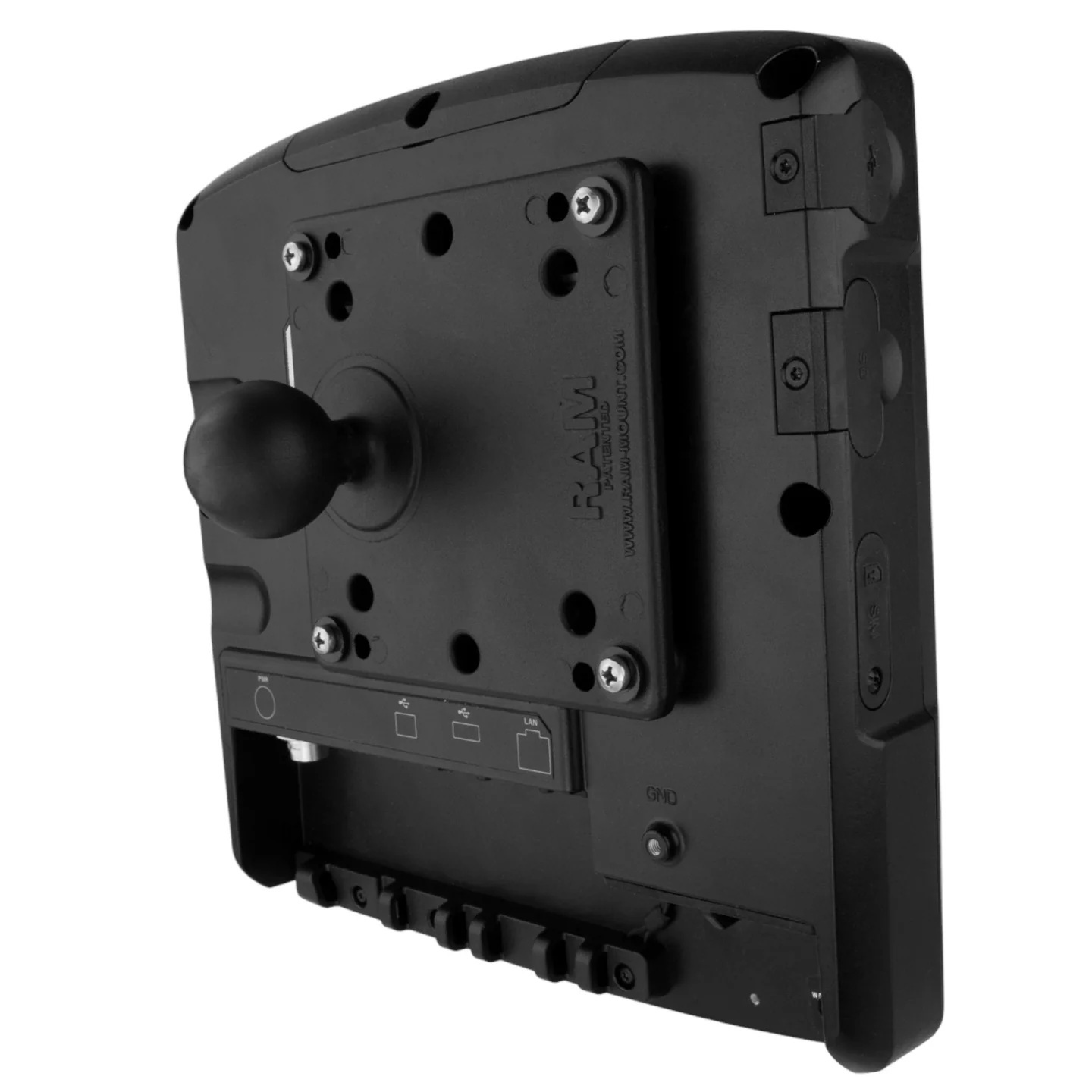RAM-101U-D-246 VESA-Halterung (100x100/75x75) - C-Arm lang, Round Base, Aluminium 5