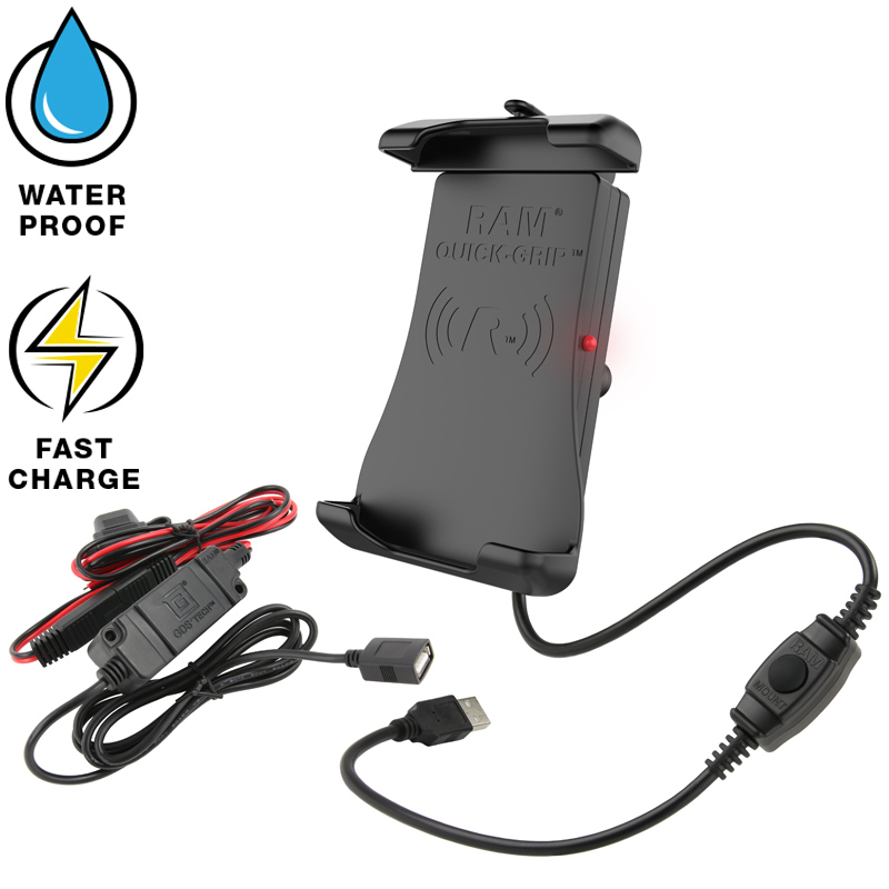 RAM-HOL-UN14WB-V7M Induktive Quick-Grip Halterung mit Einhand - Federauszug und Ladegerät 1