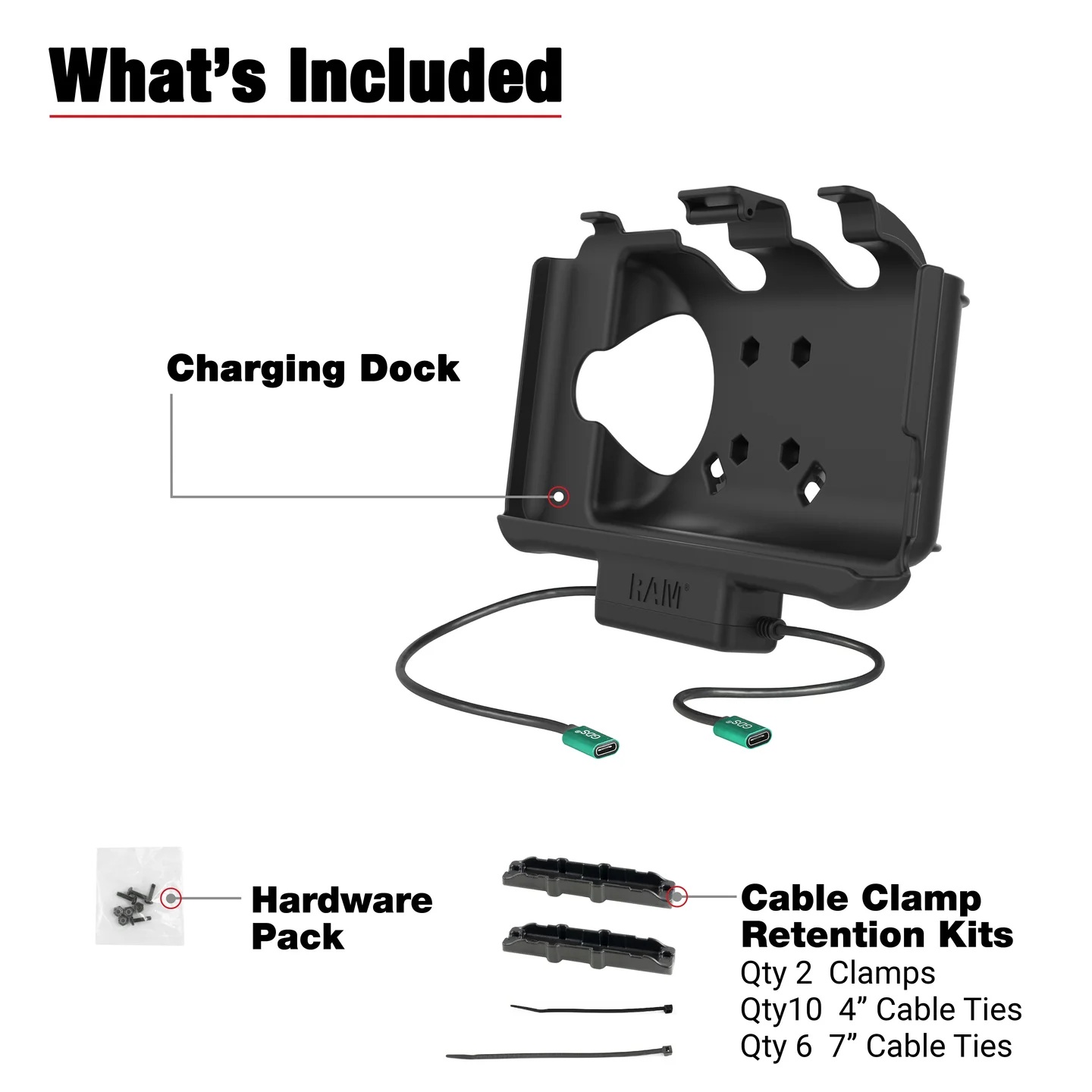 RAM-HOL-SAM60CP-CU EZ-Roll'r Ladestation Samsung Tab Active 5 & 3 USB-C Power & 1 Peripherie USB-C 4