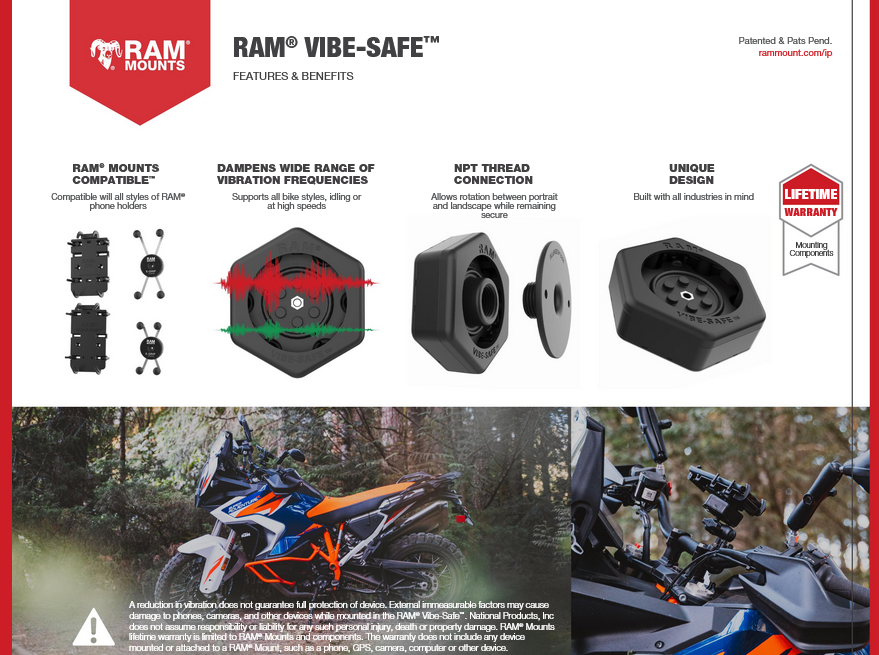 RAM-B-149Z-A-UN10-462 Large X-Grip® Handyhalterung mit Vibe-Safe™ & Bügelschelle/B-Socket Arm kurz 10
