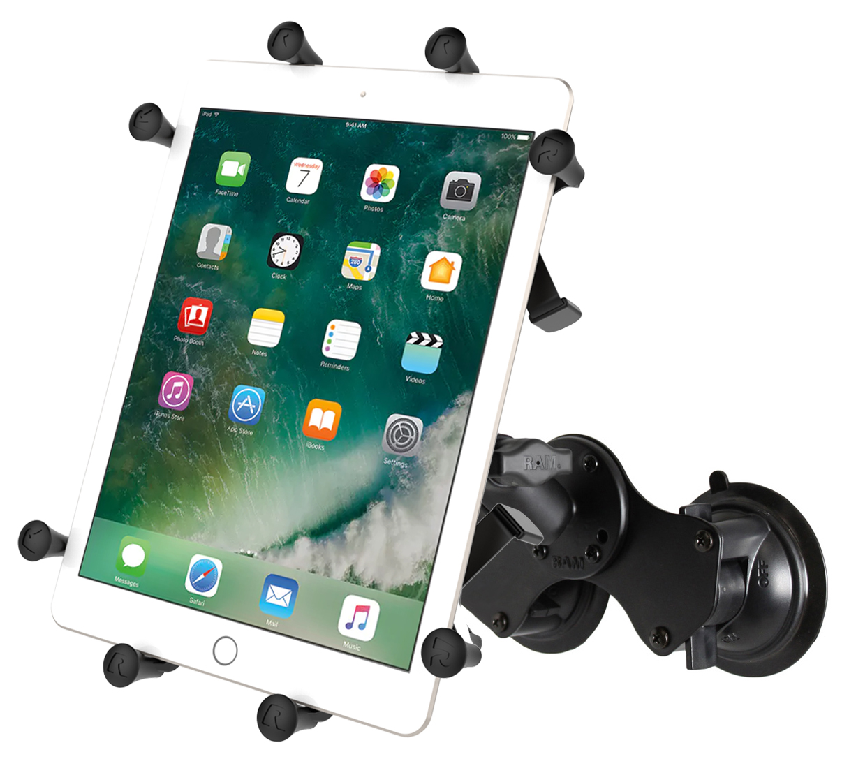 RAM-B-189-C-UN9U X-Grip für 9-11" Tablets mit Doppelsaugnapfbasis 1