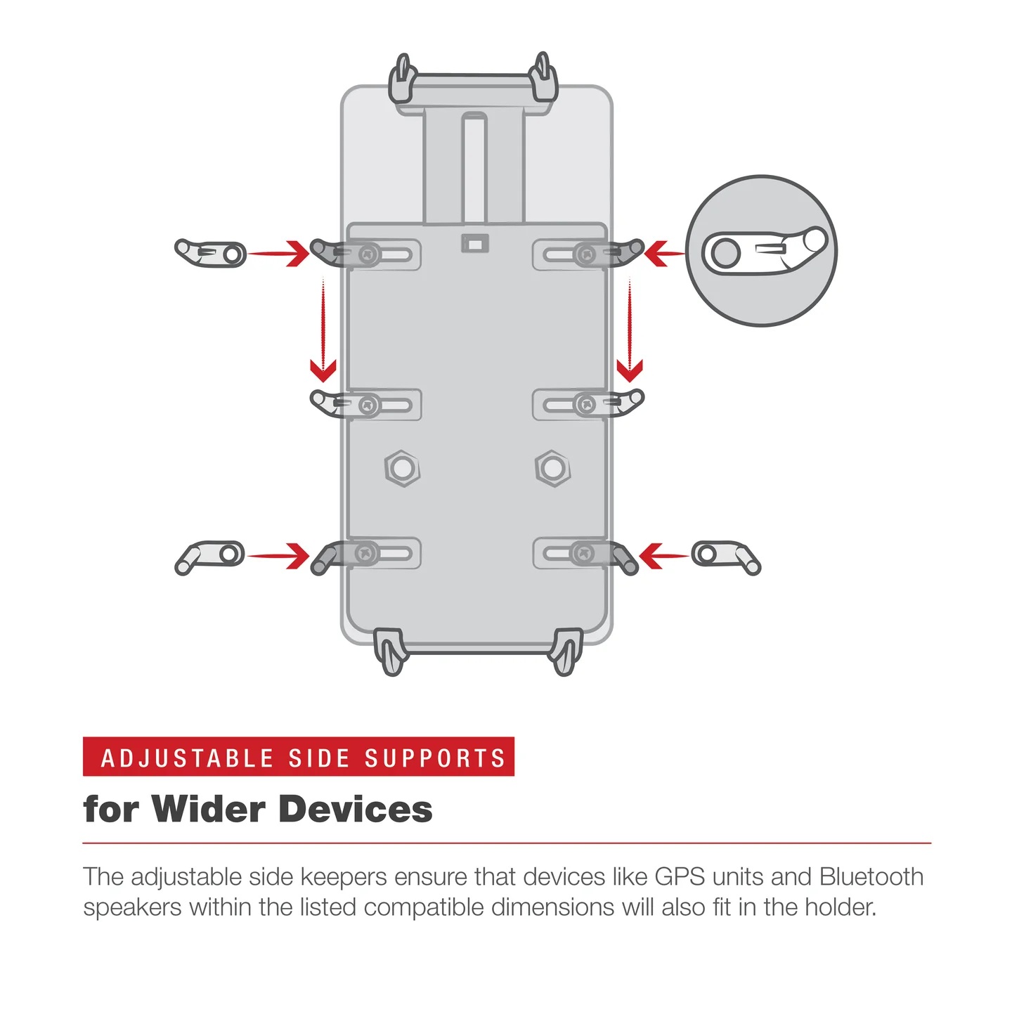 EC-HOL-PD4U-A-379-M616U Motorradhalterung mit Schraubkopfadapter M6 und XL Quick-Grip Universalhalter 9