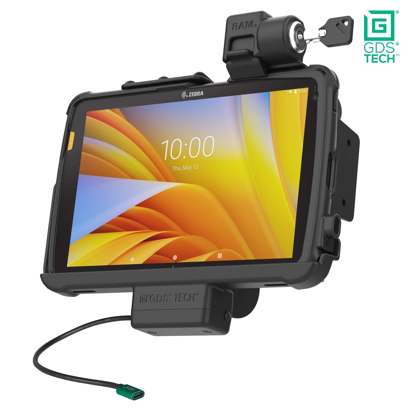 RAM-GDS-SOCKL-ZE21PU GDS Ladedock für Zebra ET4x 10" Tablet mit IntelliSkin (Abschließbar) 1