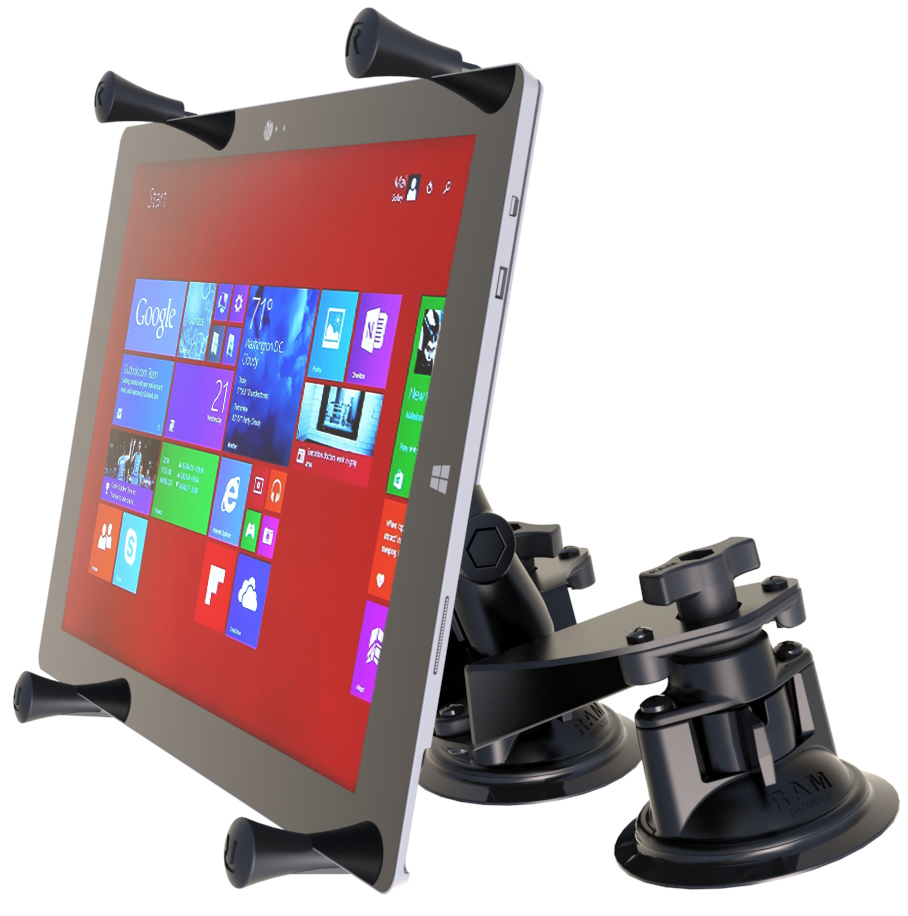 RAM-B-189-PIV1-UN11U Ram Mount X-Grip Set für 12-13 Zoll Tablets - Round Base, B-Arm, Doppelsaugnapf 3