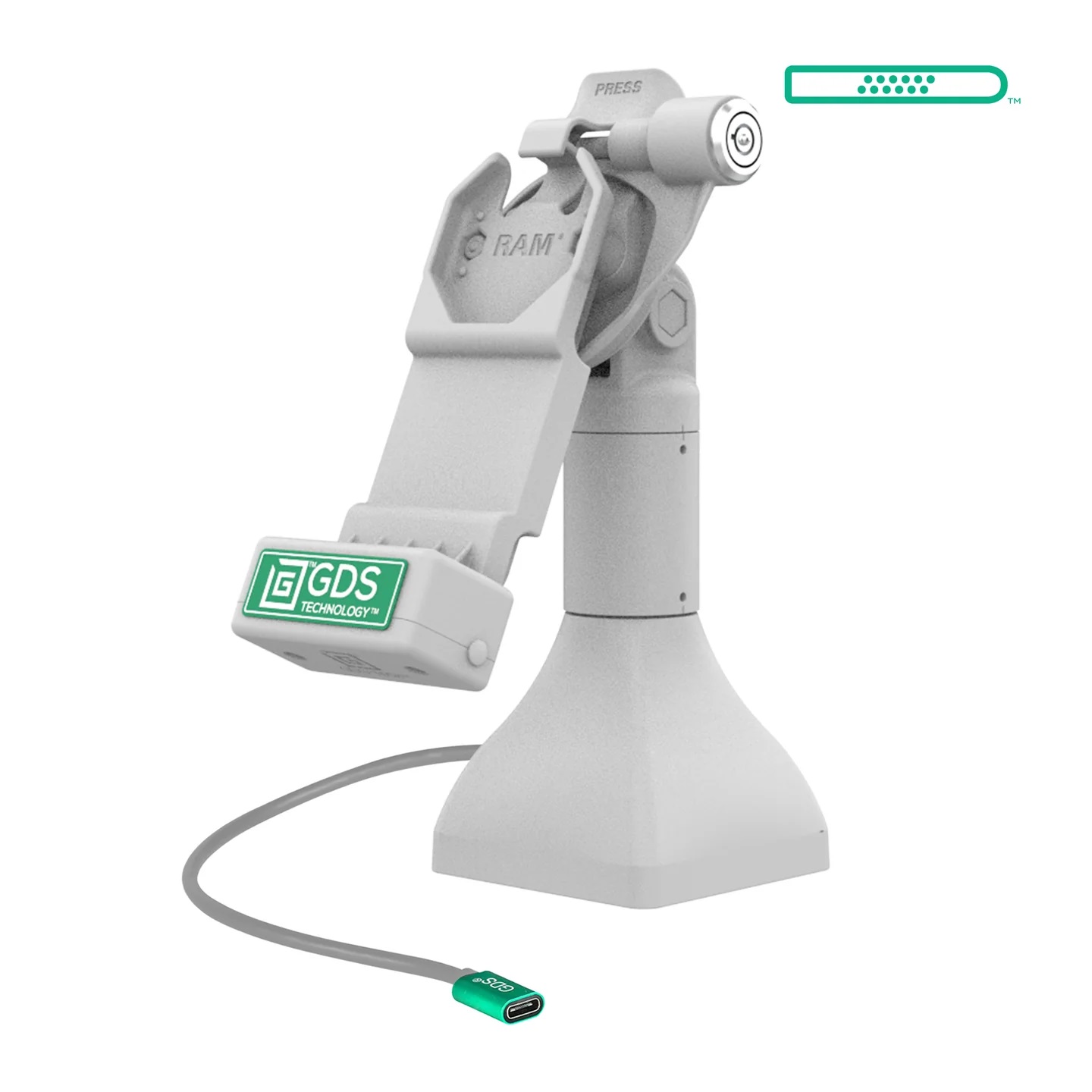 RAM-GDS-DOCKLR-D11-7-U1C-GRY GDS® Uni-Conn™ Pedestaldock 7" mit USB-C, abschließbar, grau 1