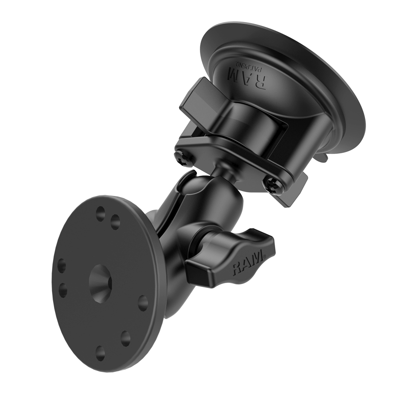 RAM-B-166-A-202U Twist-Lock Saugnapfhalterset mit Round Base und kurzem Socket Arm 1