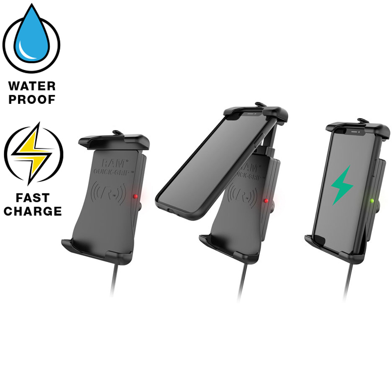 RAM-HOL-UN14WB-V7M Induktive Quick-Grip Halterung mit Einhand - Federauszug und Ladegerät 2