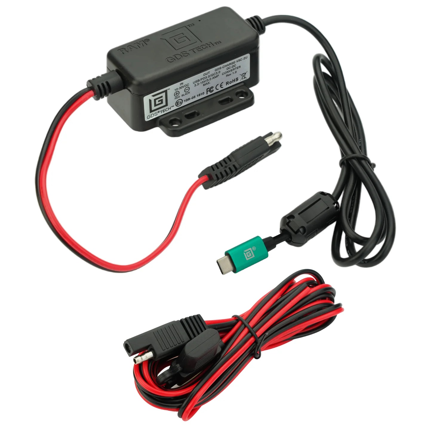 RAM-GDS-CHARGE-V3C-2U GDS Modular 10-30V Power Delivery Hardwire Charger mit USB-C männlich 0