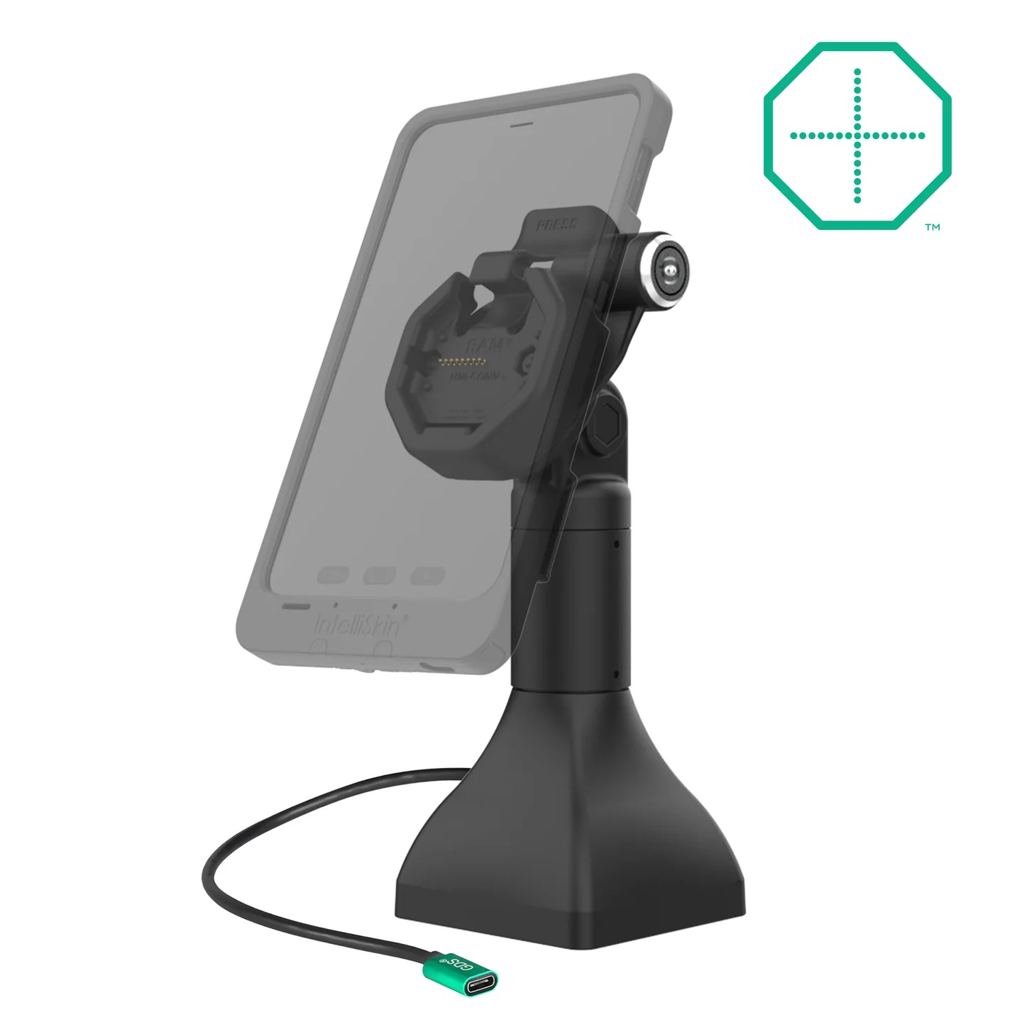 RAM-GDS-DOCKLR-D11-7-U3C GDS® Uni-Conn™ Pedestal Dock 7", abschließbar, Tilt & Swivel-Gelenk, mit USB-C 1