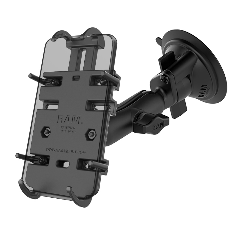RAP-B-166-PD3U Quick-Grip Universalhalterung für Smartphones mit Twist-Lock Saugnapfbasis 0